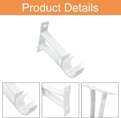 4 عبوات من دعامات قضبان الستائر، حوامل قضبان شديدة التحمل لقضبان الستائر من 1 إلى 1.2 بوصة، دعامة قضيب ستارة مثبتة على الجانب، أبيض in Kuwait