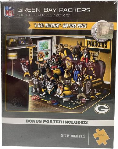 ملصق YouTheFan NFL Green Bay Packers Purebred Fans NFL Purebred Fans "A Real Nailbiter" وملصق إضافي، ألوان الفريق، 15 بوصة × 20 بوصة in Saudi Arabia