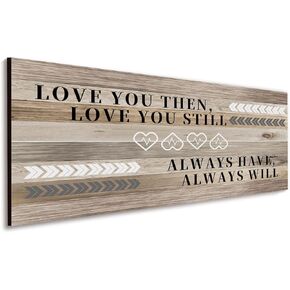 Bedroom Wall Decor Love You Then Love You Still Sign Master Bedroom Wall Decor Rustic Hanging Wooden Wall Sign Inspirational Love Wall Art Living Room Bedroom Bathroom Decor for Couples (Wood Color)