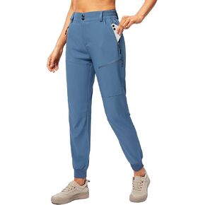 سراويل Pudolla النسائية خفيفة الوزن للمشي لمسافات طويلة ومقاومة للماء للسفر والتخييم والمشي مع جيوب بسحاب (أزرق داكن صغير) in Kuwait