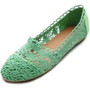 Ollio Womens Shoe Lace Ballet Breathable Flat