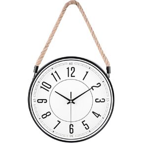 WOOPHEN 12 Inch Silent Wall Clock Battery Powered, Roman Numeral Rustic Luxury Art Wall Clocks for Living Room/Kitchen/Bedroom/Office/Classroom