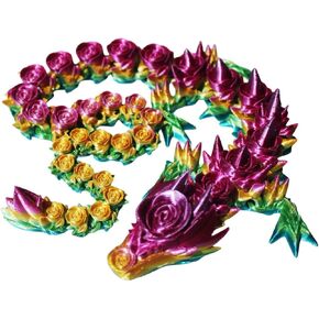 تنين مطبوع ثلاثي الأبعاد مقاس 24 بوصة تمثال تنين وردي مرن جميل ديكور سلة عيد الفصح (التنين الوردي) in Kuwait