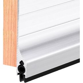 Door Metal Draft Stopper 36 inches Aluminum Mouse Blocker with Rubber Sweep Seal for Stop Under Doors Drafty Cover 1-1/8 inch Gap, 2"x36" Silver
