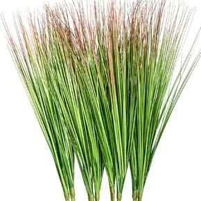 27" Artificial Plants Onion Grass Pack of 8 Wheat Grass Greenery Faux Fake Shrubs Plant