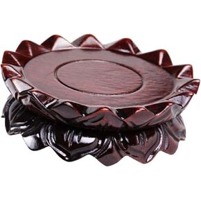 Statue Base Lotus Decor Vase Decor Wood Decor Lotus-Shape Wood Base Display Stand Vase Base Solid Wood Vase Holder Incense Burner Lotus Seat Light Brown Wooden Vases Home Decor