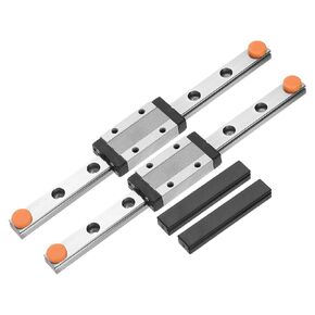 uxcell 2pcs MGN9 150mm Linear Guide Rail with 2pcs MGN9H Sliding Carriage Block Bearing Steel and 2pcs Plastic Mini MGN12 Linear Guide for DIY 3D Printers and CNC Machine, Silver