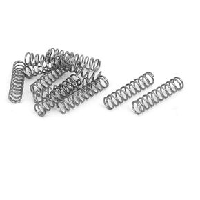 uxcell Compression Spring,304 Stainless Steel,6mm OD,0.7mm Wire Size,25mm Free Length,Silver Tone,10Pcs