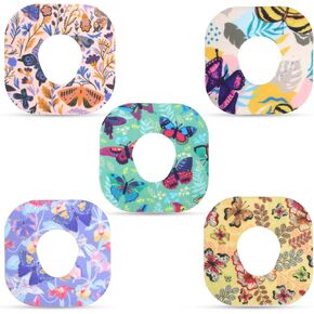 25pcs Sensor Covers for Dexcom G7, Waterproof Adhesive Over Patches Blood Sugar Monitor Patch Butterfly Print Sensor Sticker Overpatch Accessories Compatible with Dexcom G7 (5 Styles)