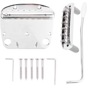 plated Copper-zinc Alloy Tremolo Vibrato Tailpiece Bridge Set for Mustang Guitar Replacement Parts. Mustang Tailpiece Mustang Tremolo Mustang Bridge