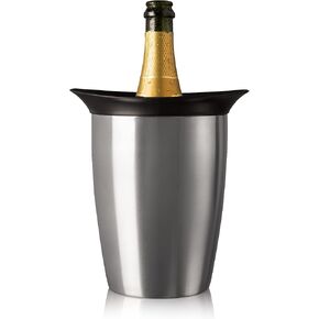 Vacu Vin Active Cooler Champagne Elegant - مبرد زجاجات الشمبانيا القابل لإعادة الاستخدام - الفولاذ المقاوم للصدأ - مبرد بروسيكو للزجاجات ذات الحجم القياسي - مبرد زجاجات بروسيكو المعزول
