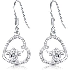 925 Sterling Silver Hypoallergenic Animal Earrings Elephant/Cow/Dragonfly/Guinea Pig/Dog/Dragon/Wolf/Bunny/Hummingbird Dangle Drop Earrings for Women Cute Animal Jewelry Gifts for Women Girls