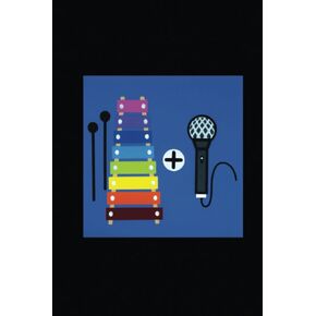 XYLOPHONE + MICROPHONE Notebook: BLANK white paper, 120 page 6"x9" pad with POP ART cover for school, college, art, math, computer, science, students, ... ideas & designs destined for a blank canvas