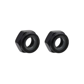 M2.5 x 0.45mm Nylon Insert Hex Locknuts, Carbon Steel Black Zinc Plated Hex Lock Nuts Metric Coarse Threads 50pcs