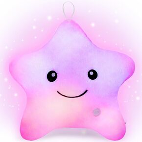 Subao Sensory Toys for Kids with Autism,14" Twinkle Star Plush Toddler Pillow Light Up Toys,Autism Sensory Products,Toddler Travel Soft Toys,Birthday Xmas Gifts for Boys Girls Age 3 4 5 6 7 8 9 Blue