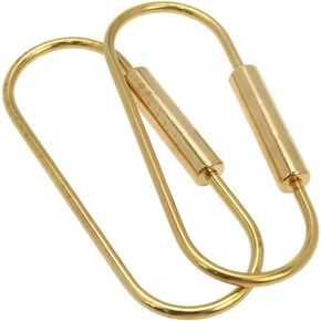 LC LICTOP Ellipse Shape Key Ring Brass Lock Clip Key Holders 2pcs