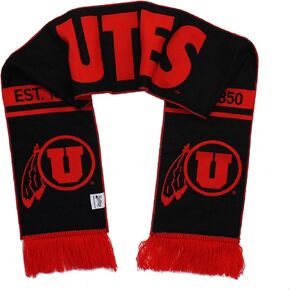 Utah Utes Scarf - Alternate Black and Red Reversible Woven