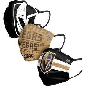 FOCO Vegas Golden Knights NHL Mens Matchday Face Cover - Adult - 3 Pack