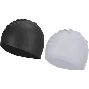PATIKIL Silicone Swim Cap, Waterproof Swimming Hat Non-Slip Adult Swimming Caps for Women and Men Swim Training Racing