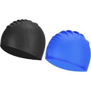 PATIKIL Silicone Swim Cap, Waterproof Swimming Hat Non-Slip Adult Swimming Caps for Women and Men Swim Training Racing