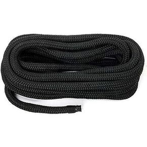 Nylon Double Braided Rope 3/8" x 100' Black Boat Sailing Made in USA