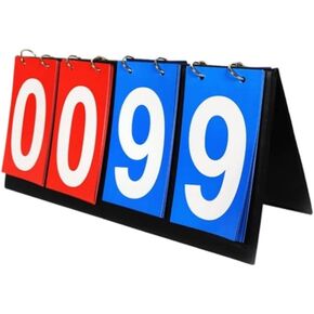 Portable Table Top Scoreboard, Multi Sports Score Counter Flip Scoreboard, Sport Score Keeper for Football Baseball Volleyball Tennis Basketball (4 Digit)