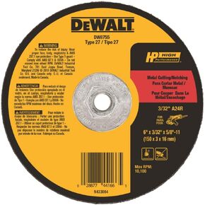 DEWALT DW8755 6-Inch by 3/32-Inch Metal Cutting and Notching Wheel, 5/8-11 Arbor