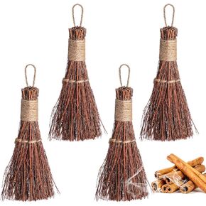 4 Pcs Cinnamon Brooms 7inch Traditional Heather Broom Witches Broom Mini Cinnamon Broom Decorative Halloween Kitchen Decor for Door Protection Halloween Autumn Home Gifts in Kuwait