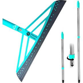 Magic Broom Squeegee Dog Pet Hair Remover, Rotatable, Extendable - Silicone Broom Pet Hair Remover for All-Surfaces Hardwood Floors, Carpet, Tile, Glass, Liquid-Dirt with 60" Handle