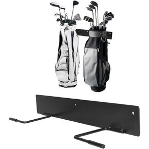 Black Golf Bag Wall Mount，Golf Bag Hangers for Garage，Holds 2 Golf Bags，Golf Bag Wall Mount for Garage for Expand Storage Space