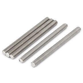 uxcell M8 x 100mm 304 Stainless Steel Fully Threaded Rods Fasteners Silver Tone 5 Pcs