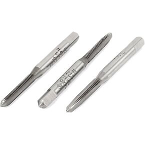 uxcell M4 x 0.7 Metric SKS2 Straight 3 Flutes Bottoming Taper Hand Taps Set 3 Pcs