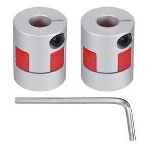 uxcell Aluminum Plum Shaft Coupling 5mm to 8mm Bore L25xD20 Flexible Coupler for 3D Printer CNC Machine and Servo Stepped Motor Pack of 2