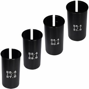 Set of 4 Sizes Bike Seat Post Adapter Shim Seat Post Adapter Bicycle Seat Tube Conversion Sleeve 25.4mm to 27.2/28.6/30.9/31.6mm 60mm Length Aluminum Alloy for Road Mountain Bike MTB