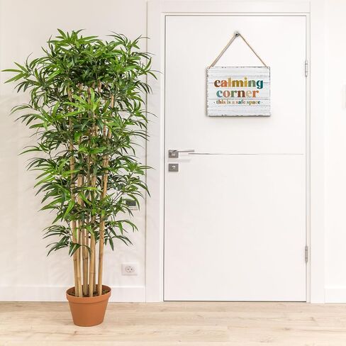 Calming Corner Hanging Wood Sign - Safe Space, Classroom, Office Decor - Boho Style, 10x8 Round Blue in Kuwait