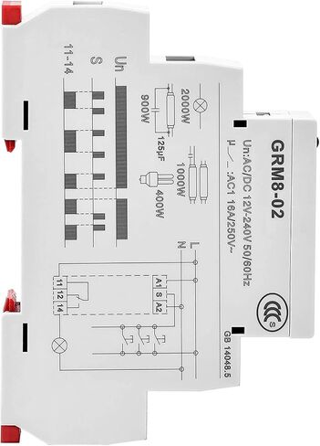 GRM8-02 Latching Relay 12V Timer Relay Electronic Impulse Relay SPDT 16A DIN Rail Mount AC/DC12V~240V in Saudi Arabia