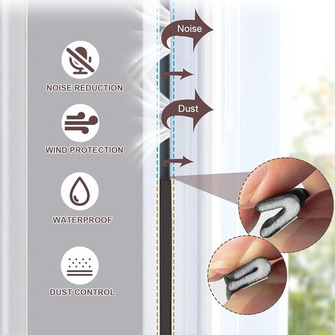 Weather Stripping Door Seal Strip - Strong Adhesive 40Ft Door Weather Stripping, V Shaped PU Foam Soundproof & Weatherproof, Insulation for Windows and Doors Light-Shielding in Saudi Arabia