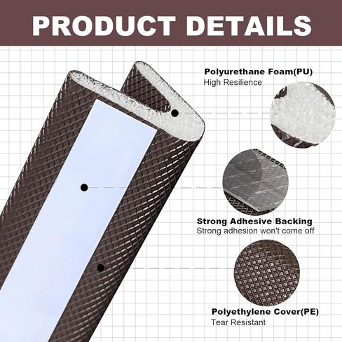 Weather Stripping Door Seal Strip - Strong Adhesive 40Ft Door Weather Stripping, V Shaped PU Foam Soundproof & Weatherproof, Insulation for Windows and Doors Light-Shielding in Saudi Arabia