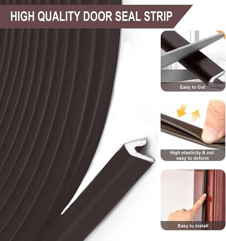 Weather Stripping Door Seal Strip - Strong Adhesive 40Ft Door Weather Stripping, V Shaped PU Foam Soundproof & Weatherproof, Insulation for Windows and Doors Light-Shielding in Saudi Arabia