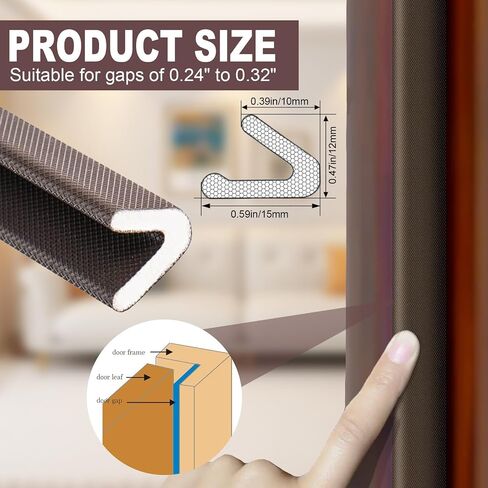 Weather Stripping Door Seal Strip - Strong Adhesive 40Ft Door Weather Stripping, V Shaped PU Foam Soundproof & Weatherproof, Insulation for Windows and Doors Light-Shielding in Saudi Arabia