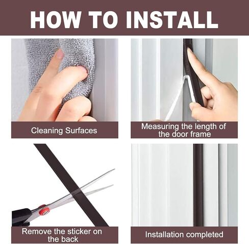 Weather Stripping Door Seal Strip - Strong Adhesive 40Ft Door Weather Stripping, V Shaped PU Foam Soundproof & Weatherproof, Insulation for Windows and Doors Light-Shielding in Saudi Arabia