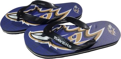 صنادل FOCO NFL Team Big Kids بشعار مزدوج - Baltimore Ravens - 3-4 in Saudi Arabia