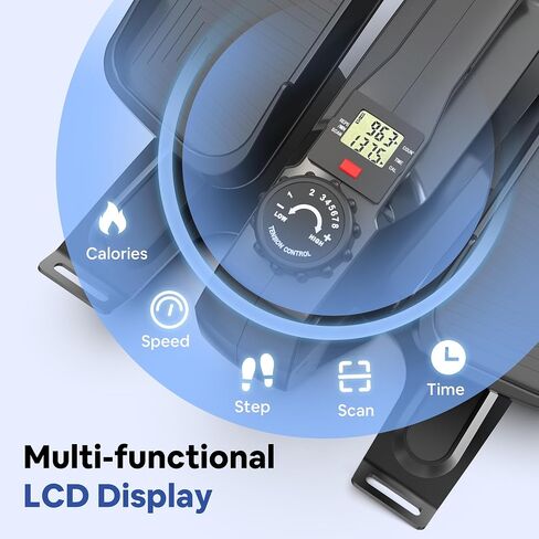 ETUST Under Desk Elliptical Portable Bike Pedal Exerciser Seated Elliptical Mini Compact Elliptical Machine for Seniors & Adults with 8 Adjustable Resistance, LCD Monitor Leg Exerciser for Home in Saudi Arabia
