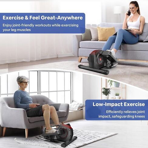 ETUST Under Desk Elliptical Portable Bike Pedal Exerciser Seated Elliptical Mini Compact Elliptical Machine for Seniors & Adults with 8 Adjustable Resistance, LCD Monitor Leg Exerciser for Home in Saudi Arabia