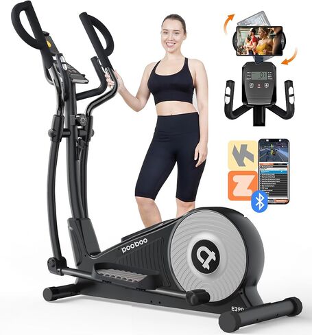 pooboo Elliptical Machine, Elliptical Machines for Home Use with Hyper-Quiet Magnetic Driving System, 16-Level Adjustable Resistance, with LCD Monitor & Rotatable Tablet Stand, 400LBS Weight Capacity in Saudi Arabia