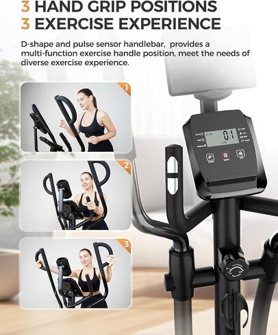 pooboo Elliptical Machine, Elliptical Machines for Home Use with Hyper-Quiet Magnetic Driving System, 16-Level Adjustable Resistance, with LCD Monitor & Rotatable Tablet Stand, 400LBS Weight Capacity in Saudi Arabia