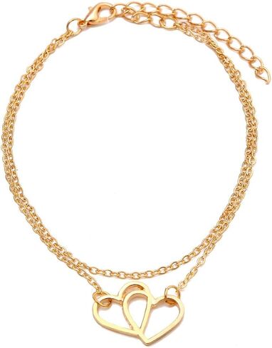 سوار الكاحل Goodsaleok للنساء، خلخال بوهو مقاوم للماء ومقاوم للاهتراء، زخارف للكاحل لرحلات الشاطئ، مجوهرات هدايا تمثل الحب in Kuwait