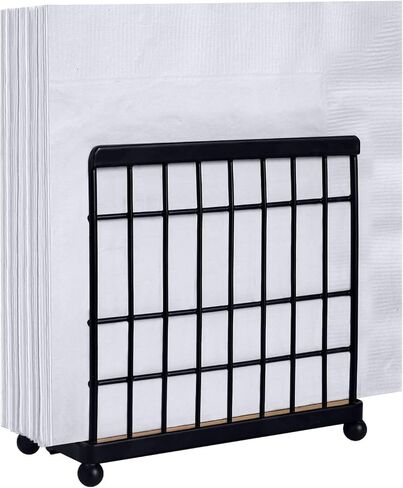 حامل مناديل ستاندوب باللون الأسود لبيت المزرعة الحديث مع قاعدة خشبية في المنتصف in Kuwait