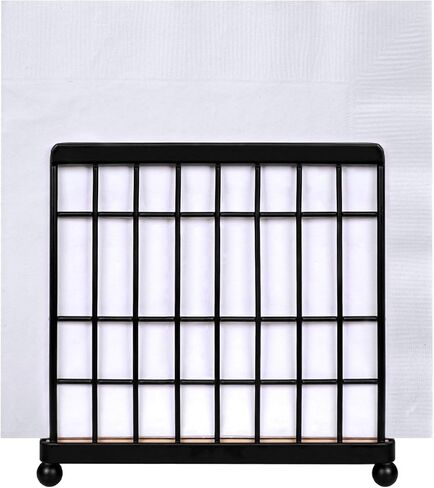 حامل مناديل ستاندوب باللون الأسود لبيت المزرعة الحديث مع قاعدة خشبية في المنتصف in Kuwait