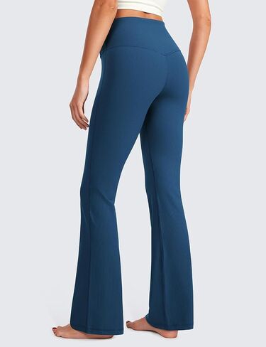 CRZ YOGA Womens Butterluxe Ribbed High Waist Flare Leggings 31" - Bootcut Wide Leg Yoga Pants with Pocket Soft Casual Lounge in Saudi Arabia